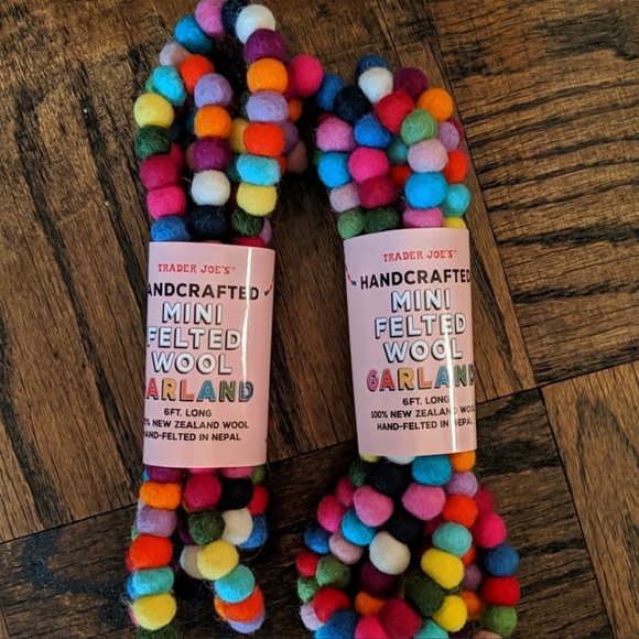 Trader Joe’s Holiday Trader Joes Mini Felted Wool Garland Each Is 6